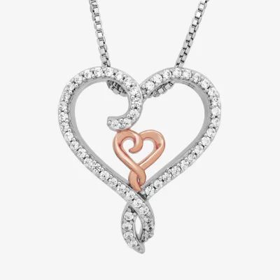 rose gold heart necklace jcpenney