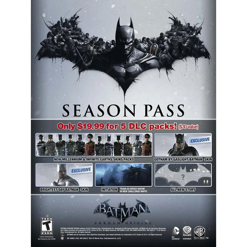 Warner Bros. Interactive Entertainment Batman: Arkham Origins Season Pass  for PlayStation, Digital | Dulles Town Center