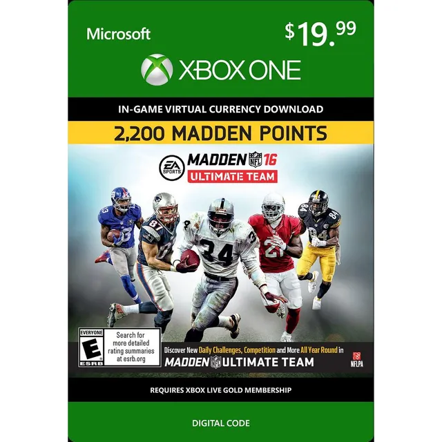 Xbox One Madden NFL 17 2200 Ultimate Team Points $19.99