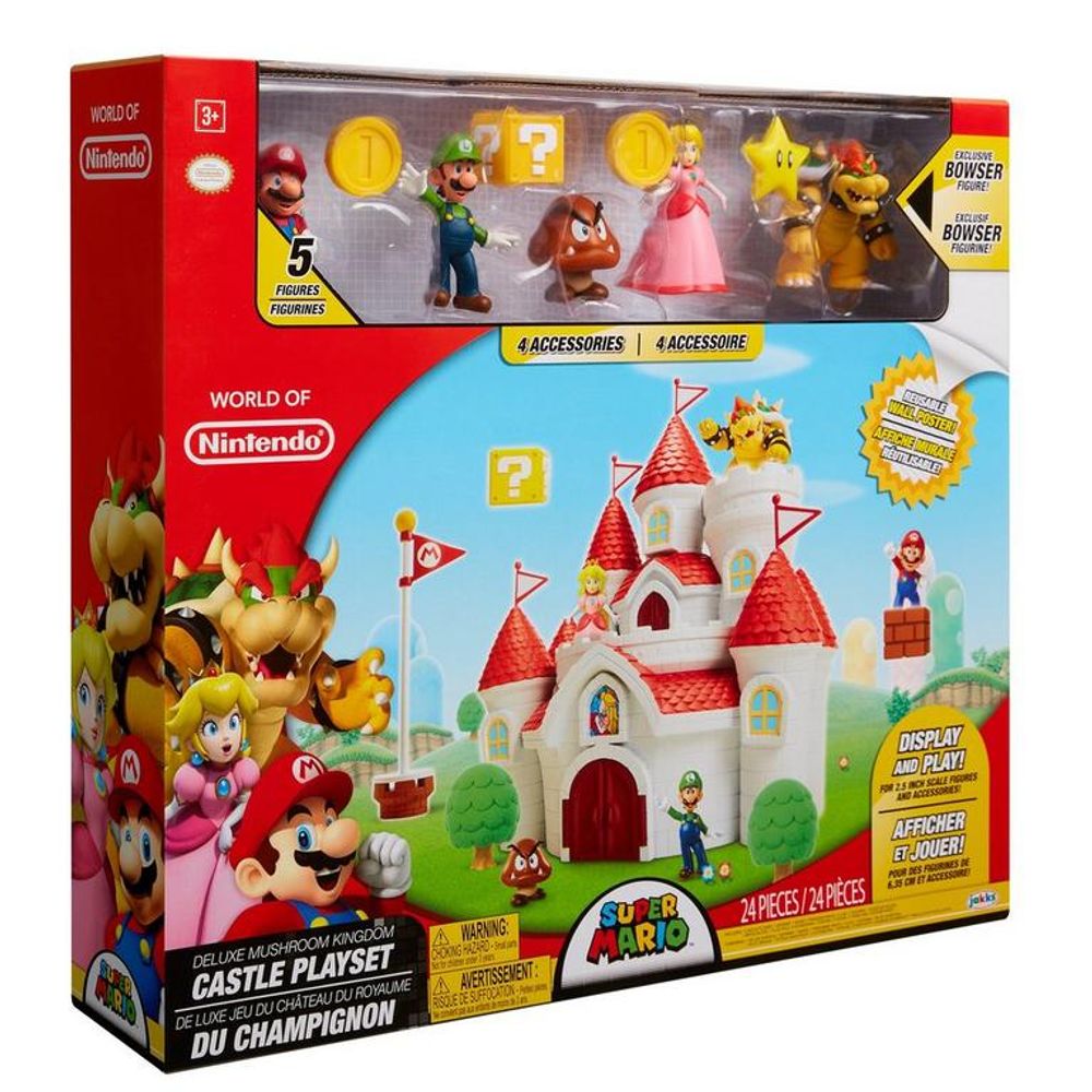 super mario bros deluxe bowser castle playset
