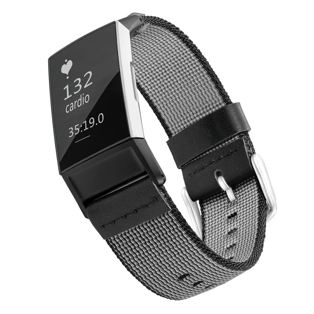 WITHit Fitbit Charge 3/4 Nylon Band, Black
