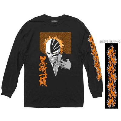 Bleach Ichigo Orange Flame Cutout Long Sleeve T-Shirt, Size: Small, Ripple Junction (GameStop)
