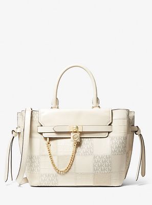 Michael Kors Hamilton Legacy Large Logo and Leather Belted Satchel |  Metropolis at Metrotown