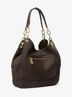 Lillie Large Suede Shoulder Bag