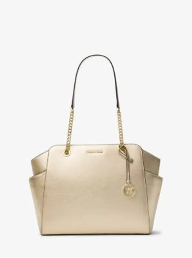 Michael Kors Westley Large Pebbled Leather Chain-link Tote Bag in