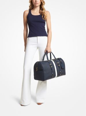 Michael Kors Bedford Travel Extra-Large Logo Stripe Weekender Bag |  Metropolis at Metrotown