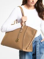  Michael Kors Large Leather Top Zip Tote Bag (Brown