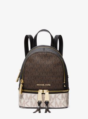 Michael Kors Rhea Mini Color-Block Logo Backpack | Metropolis at Metrotown