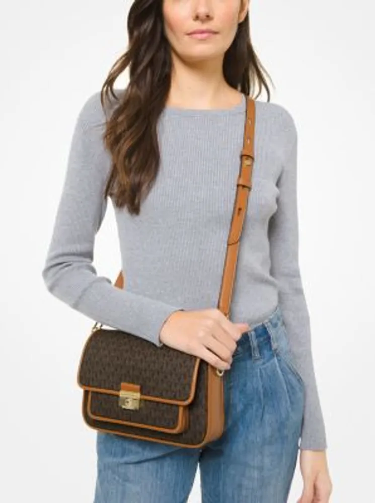 Bradshaw Medium Logo and Leather Messenger Bag