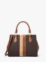 Marilyn Medium Logo Stripe Satchel