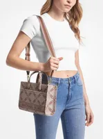 Gigi Small Empire Logo Jacquard Messenger Bag