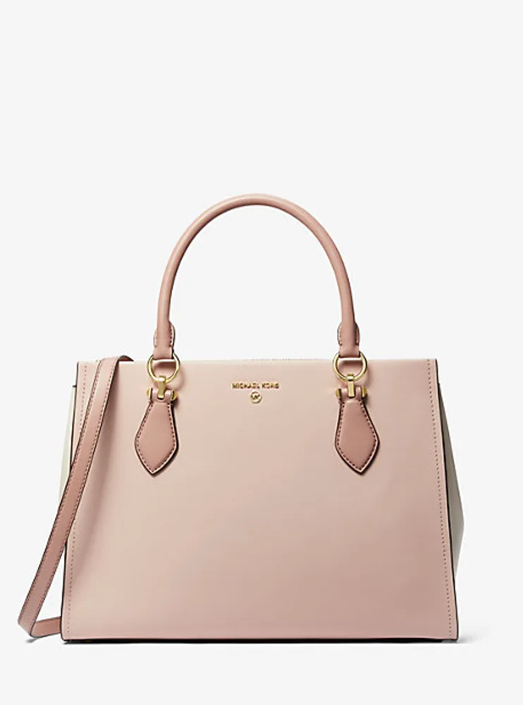 Grand sac à main Marilyn en cuir Saffiano à blocs de couleurs