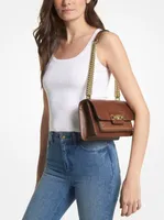 Grand sac à épaule Heather en cuir gaufré à motif crocodile clouté