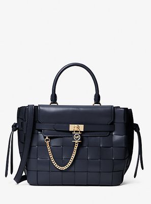 Hamilton Legacy Large Woven Leather Belted Satchel