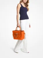 Hamilton Legacy Large Woven Leather Belted Satchel