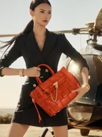 Hamilton Legacy Large Woven Leather Belted Satchel