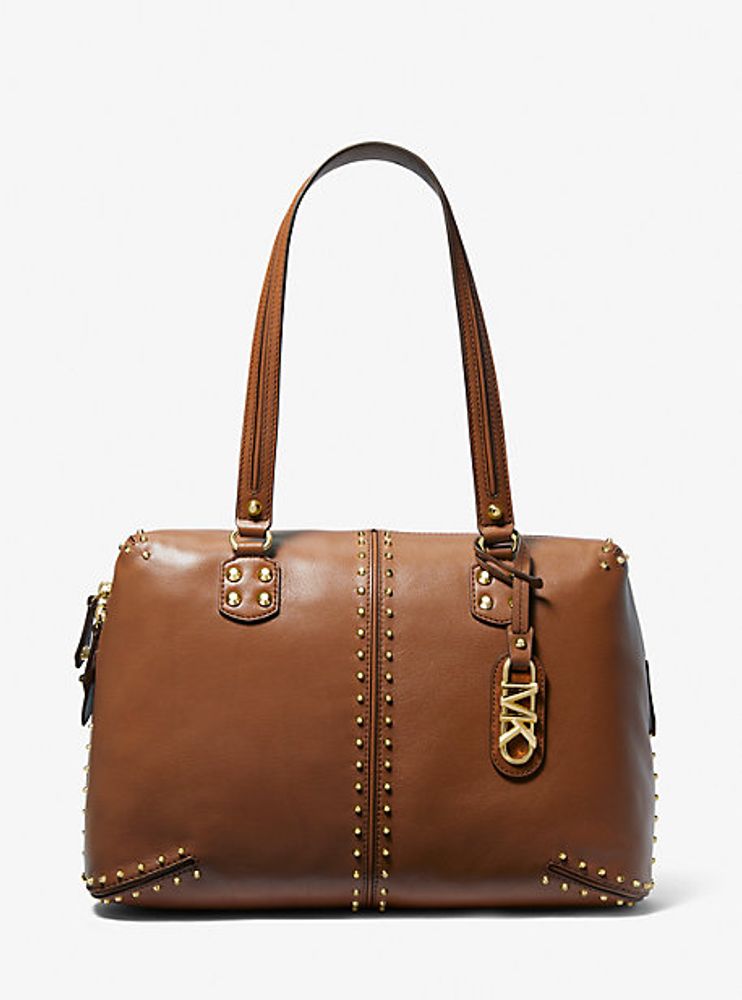 Grand sac fourre-tout Astor en cuir clouté