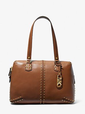 Astor Large Studded Leather Tote Bag