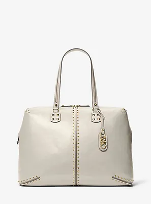 Astor Extra-Large Studded Leather Weekender Bag