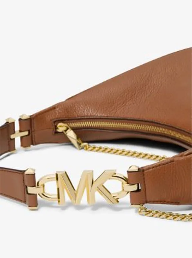 🌞MICHAEL KORS PIPER GOLD SNAKE EMBOSSED LEATHER CHAIN SMALL