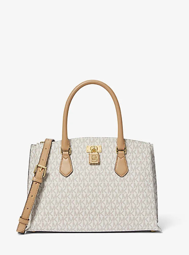 Michael Kors Marilyn Medium Logo Satchel in Pink