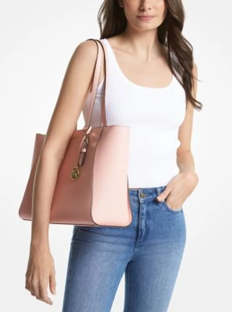 Michael Kors Edith Large Soft Pink Saffiano Leather Open Top Shoulder