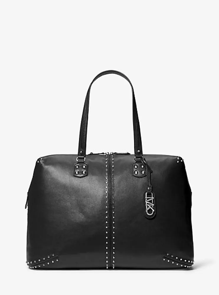 Michael Kors Astor Extra-Large Studded Leather Weekender Bag