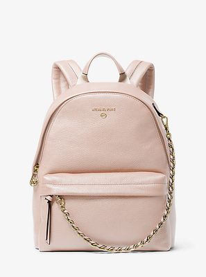 Michael Kors Brooklyn Medium Pebbled Leather Backpack Soft Pink