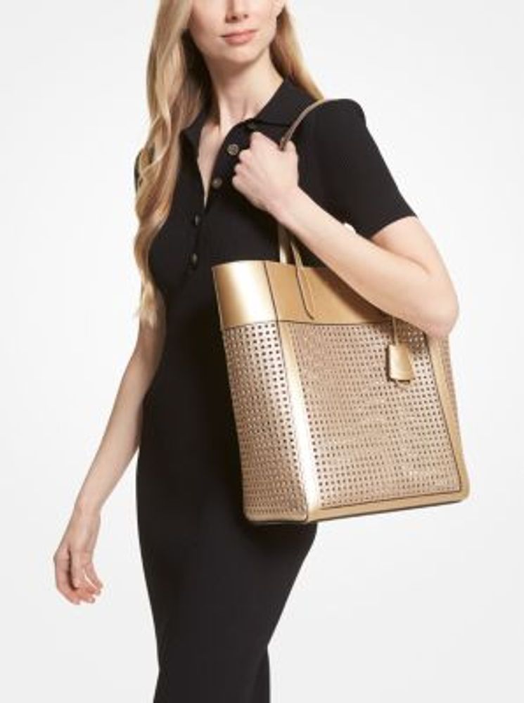 Michael Kors + Sinclair Large Perforated Metallic Leather Tote Bag |  Scarborough Town Centre