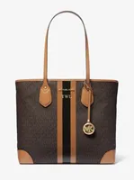 Eva Large Logo Stripe Tote Bag