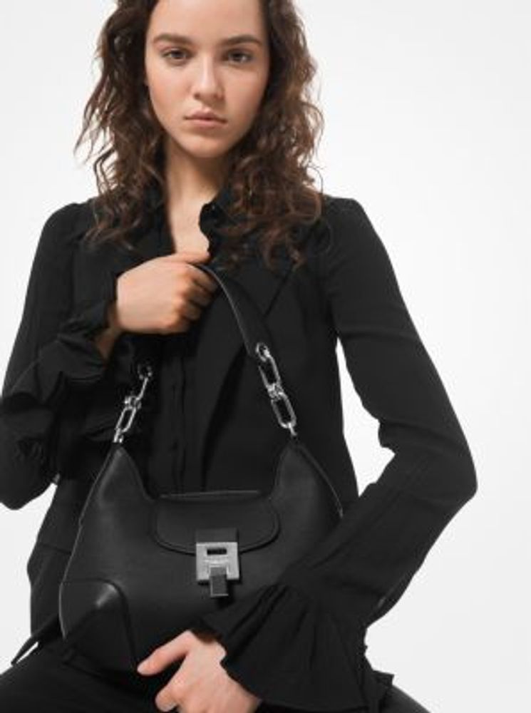 Sac à épaule Bancroft de taille moyenne en cuir de veau