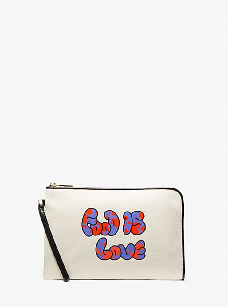 Pochette LOVE Watch Hunger Stop de taille moyenne en toile de coton