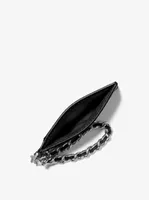 Small Pebbled Leather Chain Card Case