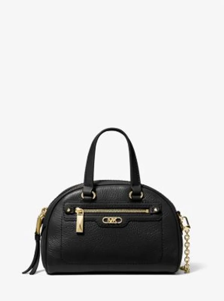 Royce New York Mini Leather Crossbody Bag - Black