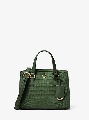 Très petit sac messager Chantal en cuir gaufré à motif crocodile