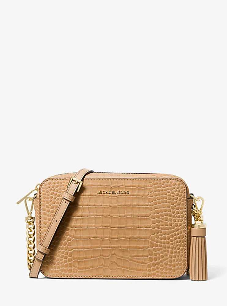 Jet Set Medium Crocodile Embossed Leather Crossbody Bag