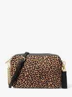 Jet Set Medium Leopard Print Calf Hair Crossbody Bag