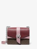 Greenwich Small Two-Tone Logo and Saffiano Leather Crossbody Bag