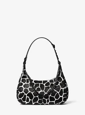 Michael Kors Piper Small Animal Print Calf Hair Shoulder Bag | Square One