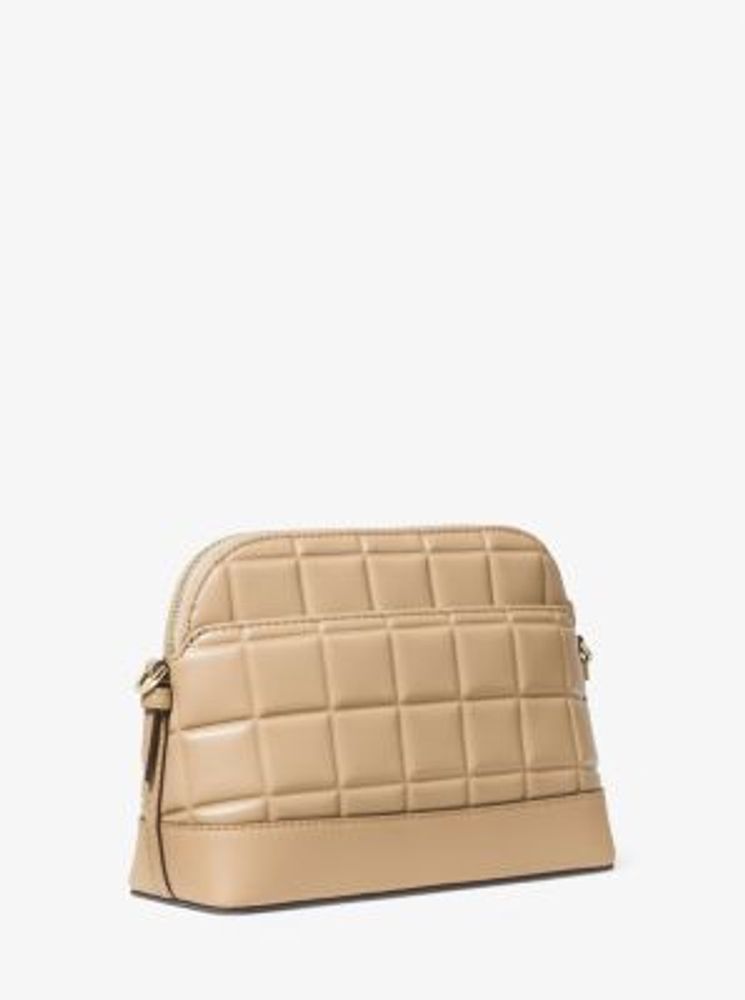 Large Quilted Leather Dome Crossbody Bag