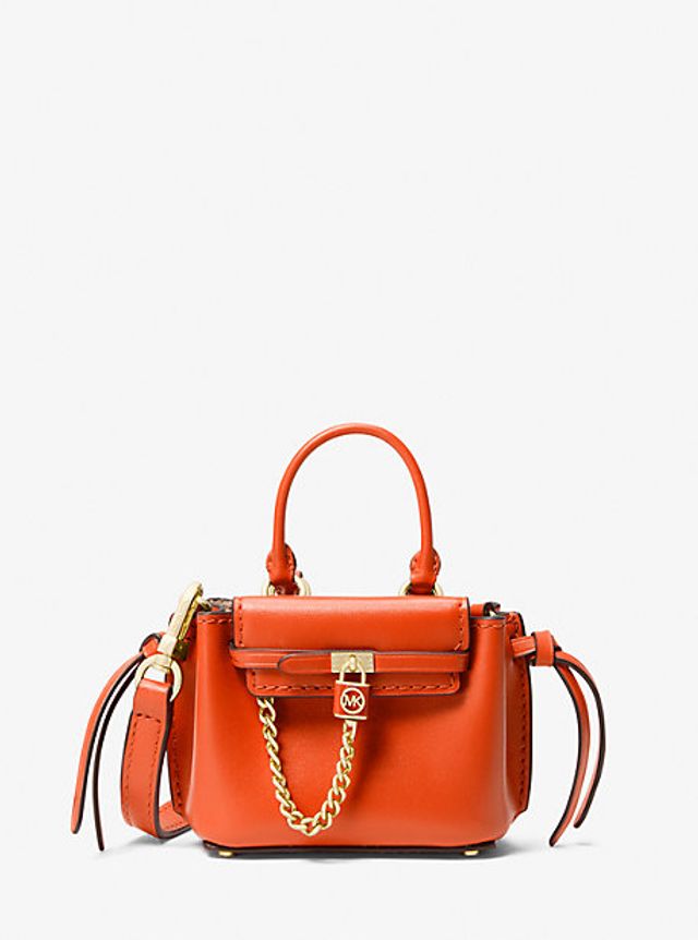 MICHAEL Michael Kors Hamilton Legacy Large Belted Woven Satchel Bag in  Orange