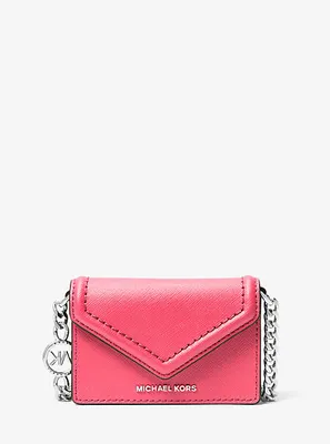 Sac enveloppe à bandoulière Jet Set miniature en cuir Saffiano