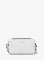 Petit sac pour appareil photo Jet Set en cuir grainé à double fermeture éclair