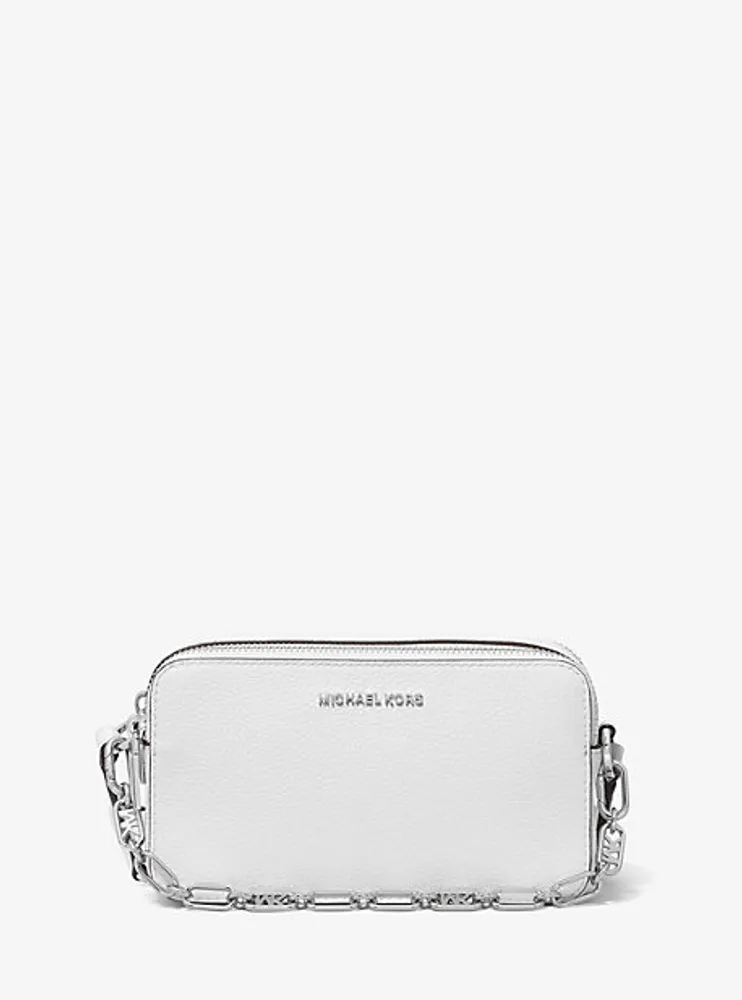 Petit sac pour appareil photo Jet Set en cuir grainé à double fermeture éclair