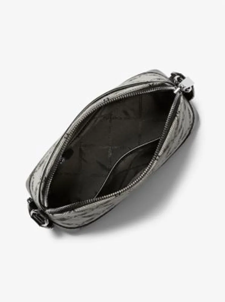 Grand sac à bandoulière arrondi Jet Set en jacquard à logo empire