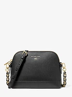 Grand sac à bandoulière de forme arrondie en cuir Saffiano