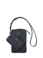 Pochette à lanière de taille moyenne à fermeture éclair et à logo