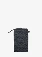 Pochette à lanière de taille moyenne à fermeture éclair et à logo