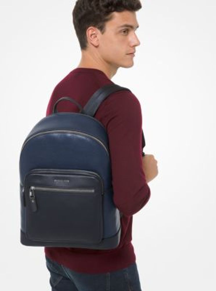 Hudson Logo and Leather Backpack