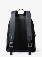 Hudson Pebbled Leather and Logo Stripe Backpack